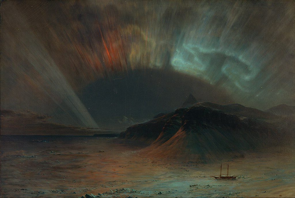 Aurora Borealis, 1865, by Frederic Edwin Church reflects the era’s fascination with scientific discovery and exploration.