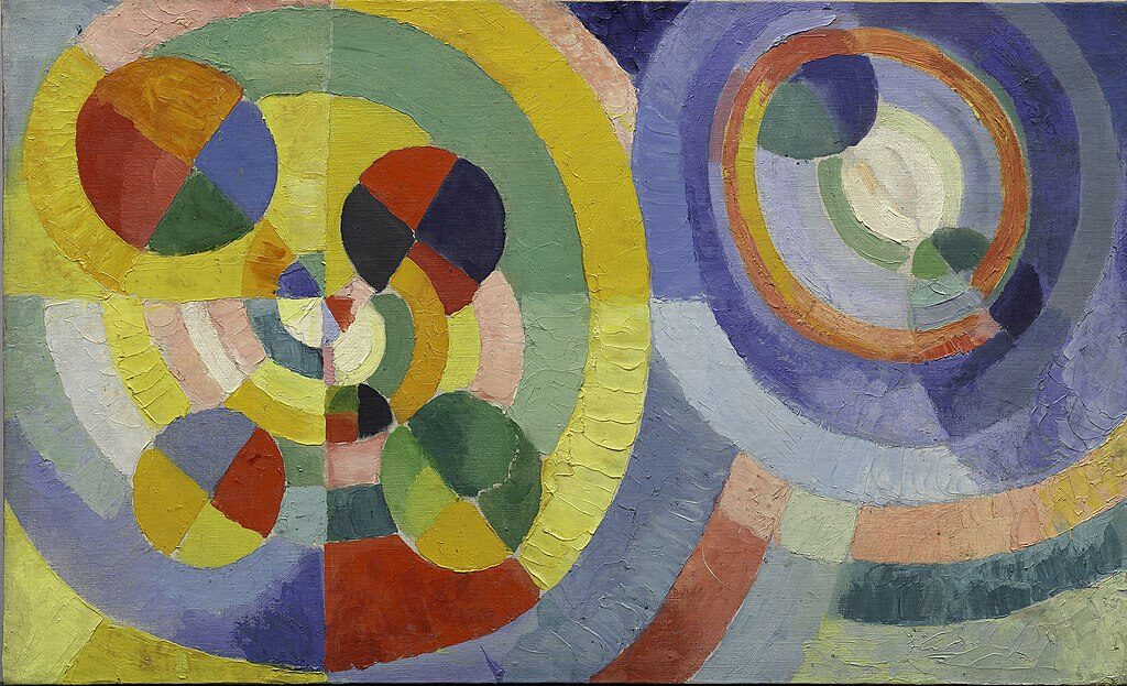 Circular Forms (1930) by Robert Delaunay reflects the artist's exploration of color and movement through Orphism.