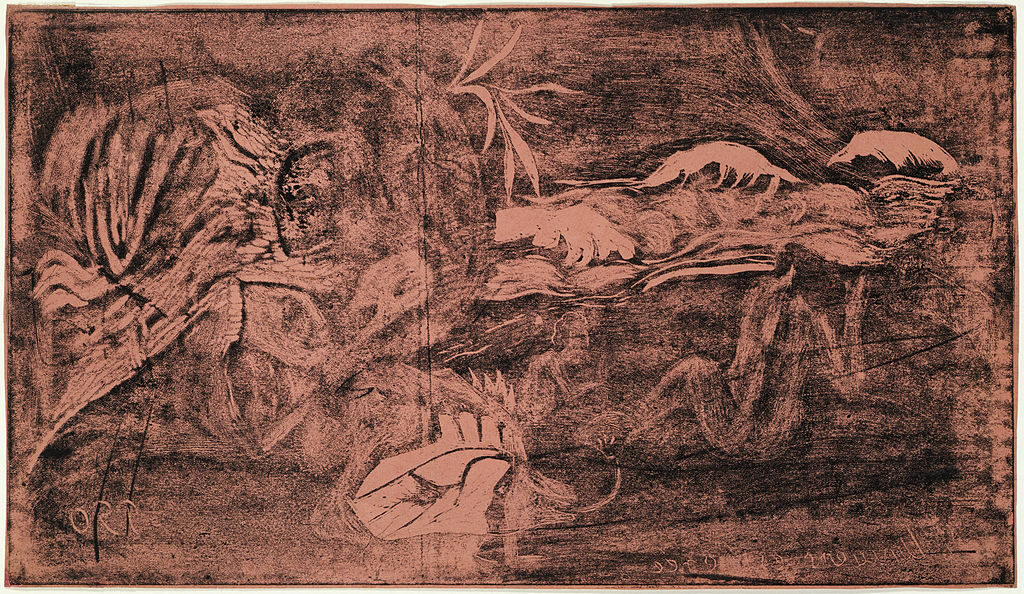 The Universe is Created (L'Univers est créé), from the Noa Noa suite (1893–94) reflects Gauguin’s interpretation of Tahitian mythology and creation narratives.