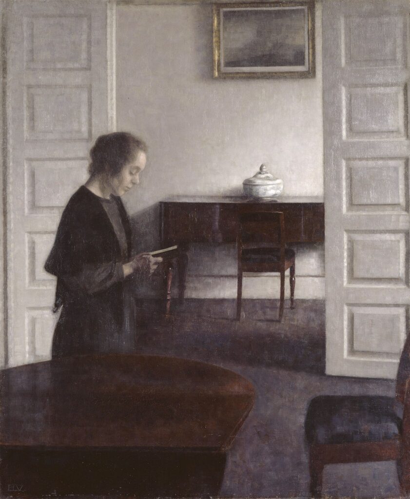 Interior with a Reading Lady (1900) reflects themes of solitude, contemplation, and the quiet elegance of everyday life. 