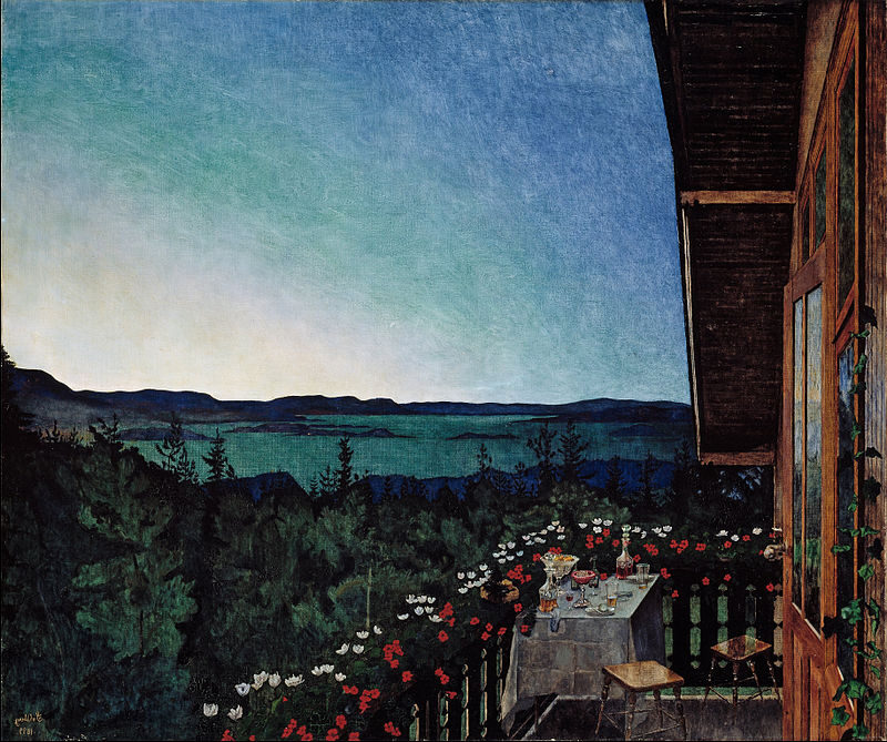 Summer Night, 1899 by Harald Sohlberg  reflects the peaceful, tranquil atmosphere of a Norwegian summer evening.