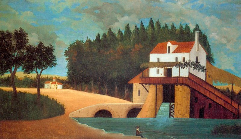 Le Moulin (The Mill), c. 1896 showcases Rousseau’s signature dreamlike style.