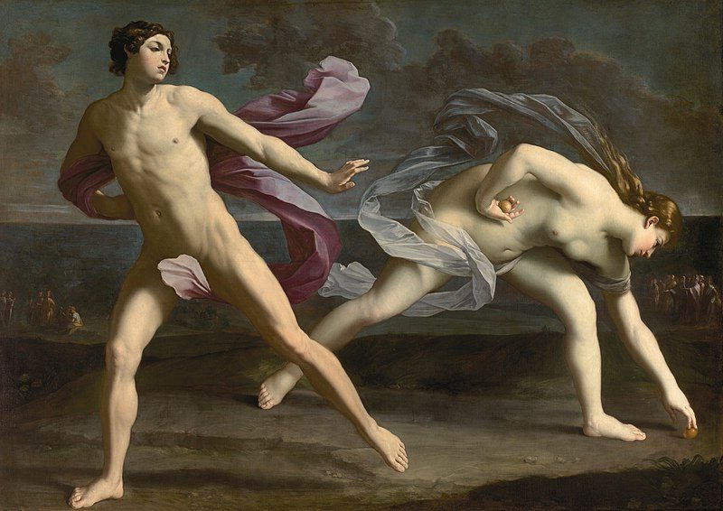 Hippomenes and Atalanta (1618–1619) by Guido Reni reflects themes of love, destiny, and divine intervention.