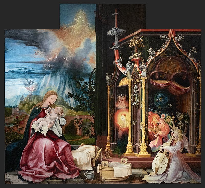 Isenheim Altarpiece - Concert of Angels (1510–1515) reflects themes of divine harmony and celestial glory.