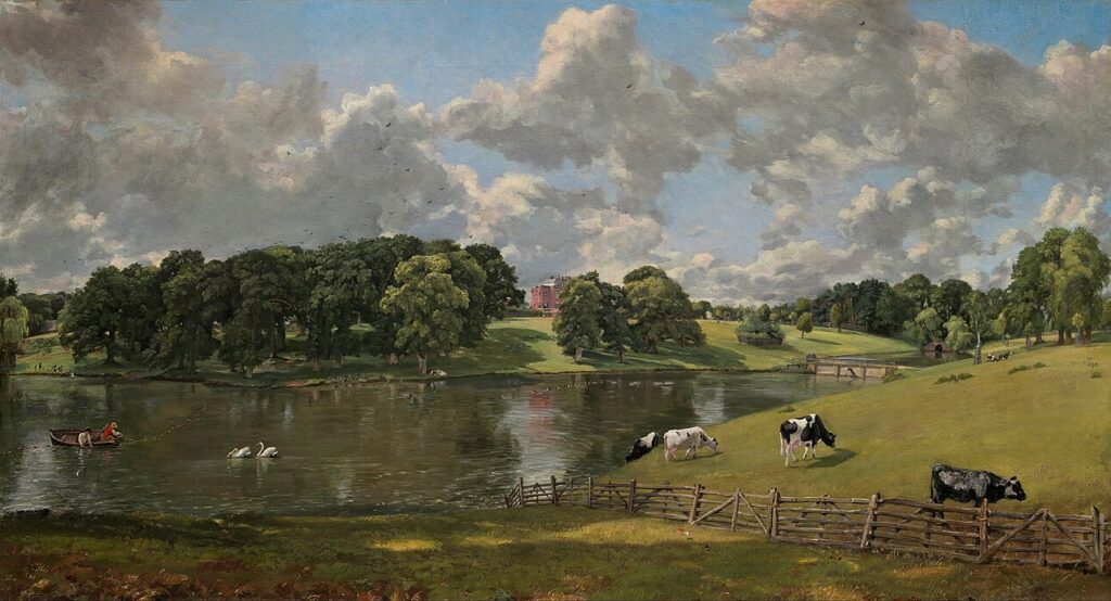Wivenhoe Park (1816) by John Constable reflects the serene beauty of the English countryside.