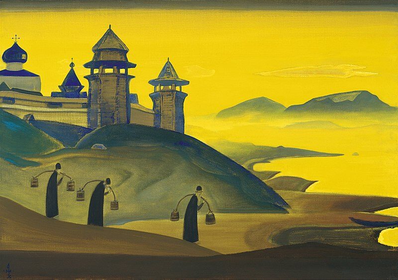 And We Are Trying, from the "Sancta" Series, 1922 reflects human effort and perseverance in the spiritual quest.