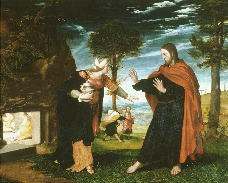 Noli me tangere (possibly 1524–1526) by Hans Holbein the Younger reflects themes of resurrection and divine revelation.