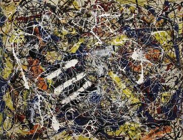Number 17A, 1948 showcases Pollock's signature drip painting technique.