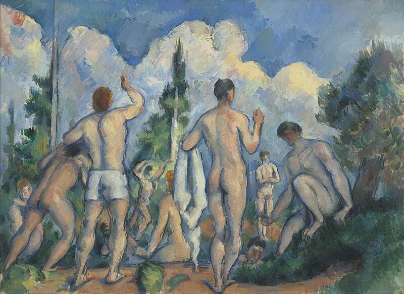Bathers (c. 1890) reflects Cézanne’s evolving approach to form and composition.