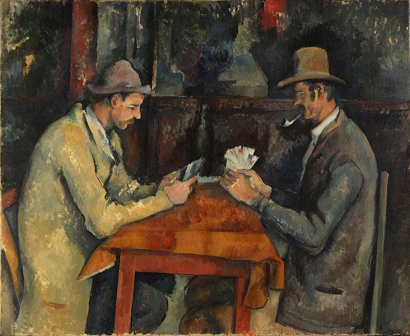 Les joueurs de cartes (The Card Players) (1892–1895) reflects the quiet intensity of human concentration and routine.