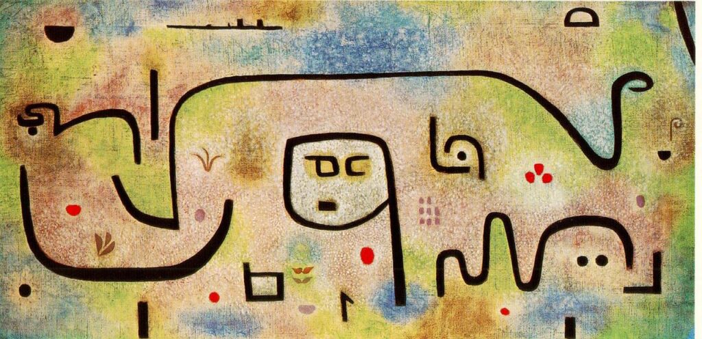 Insula Dulcamara, 1938 by Paul Klee reflects his unique fusion of abstraction and symbolism.