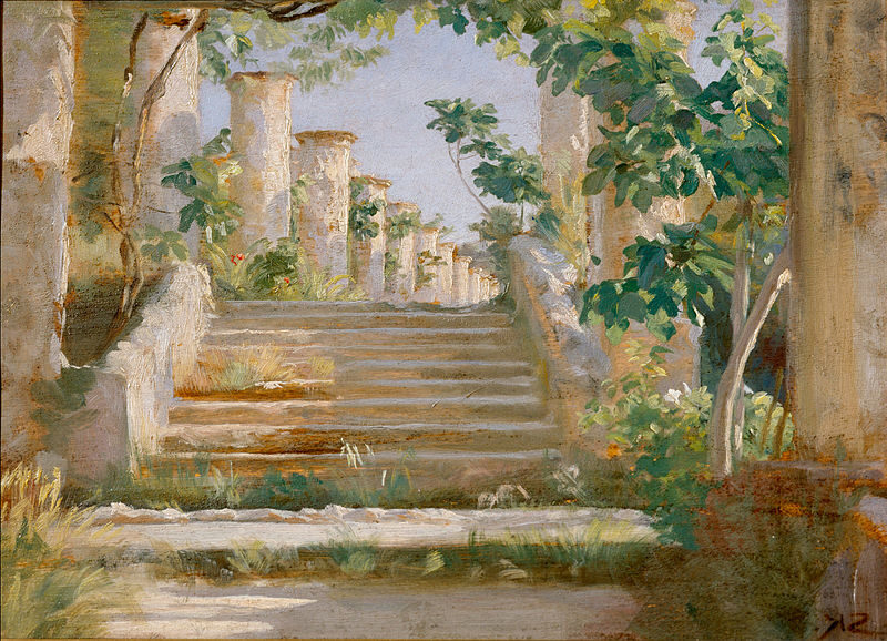 Loggia in Ravello, 1890, by Peder Severin Krøyer reflects a tranquil moment of Mediterranean beauty and light.