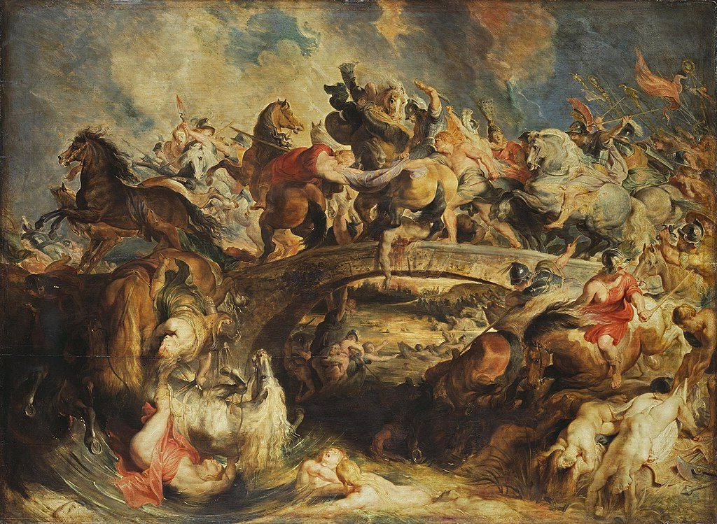 The Battle of the Amazons (c. 1618) reflects an ancient mythological battle between the Amazons and the Greeks