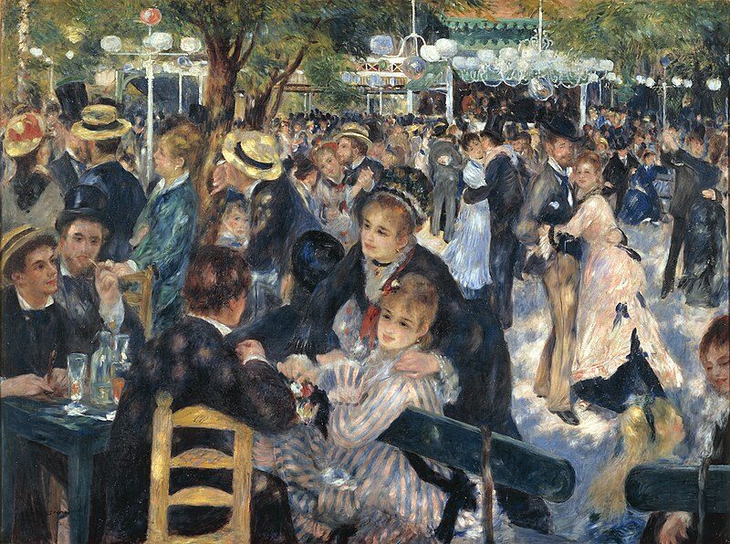 Dance at Le Moulin de la Galette,(1876) reflects the vibrant energy and carefree spirit of Parisian leisure in the late 19th century.
