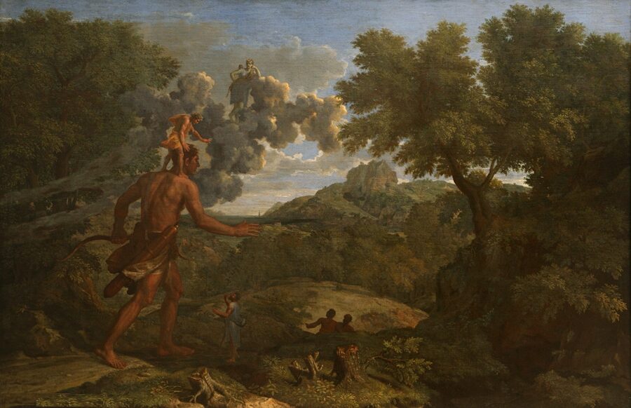 Blind Orion Searching for the Rising Sun, 1658 by Nicolas Poussin reflects the struggle for enlightenment and the pursuit of the unattainable.