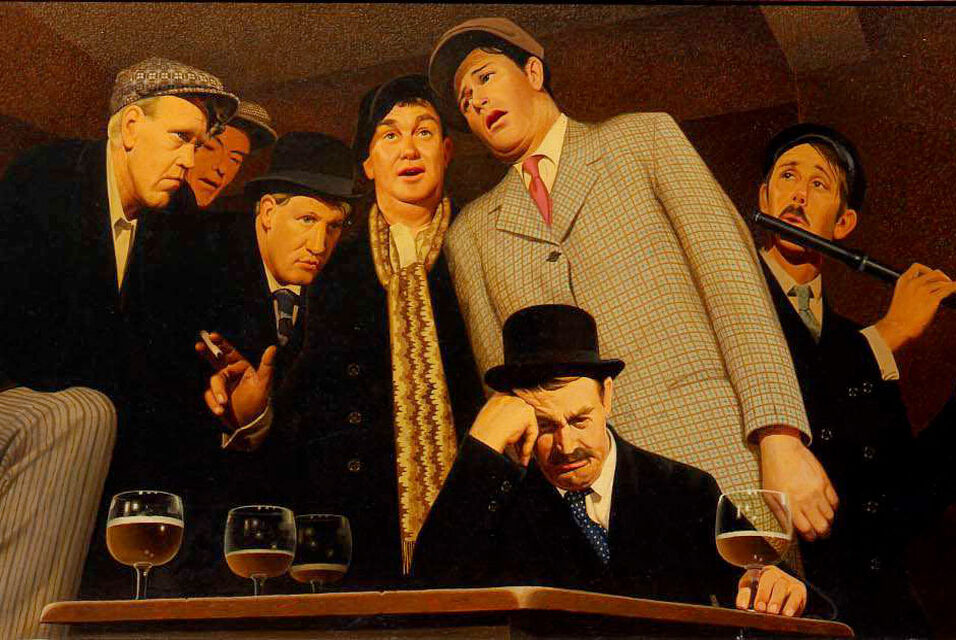 Sentimental Ballad, 1940 by Grant Wood reflects a nostalgic and affectionate view of small-town American life.