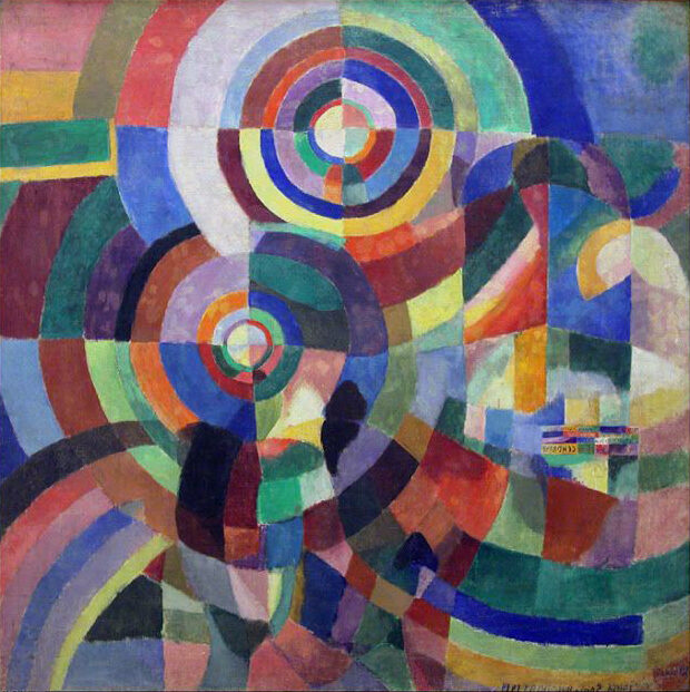 Prismes électriques (1914) by Sonia Delaunay reflects the dynamism and energy of modern urban life.