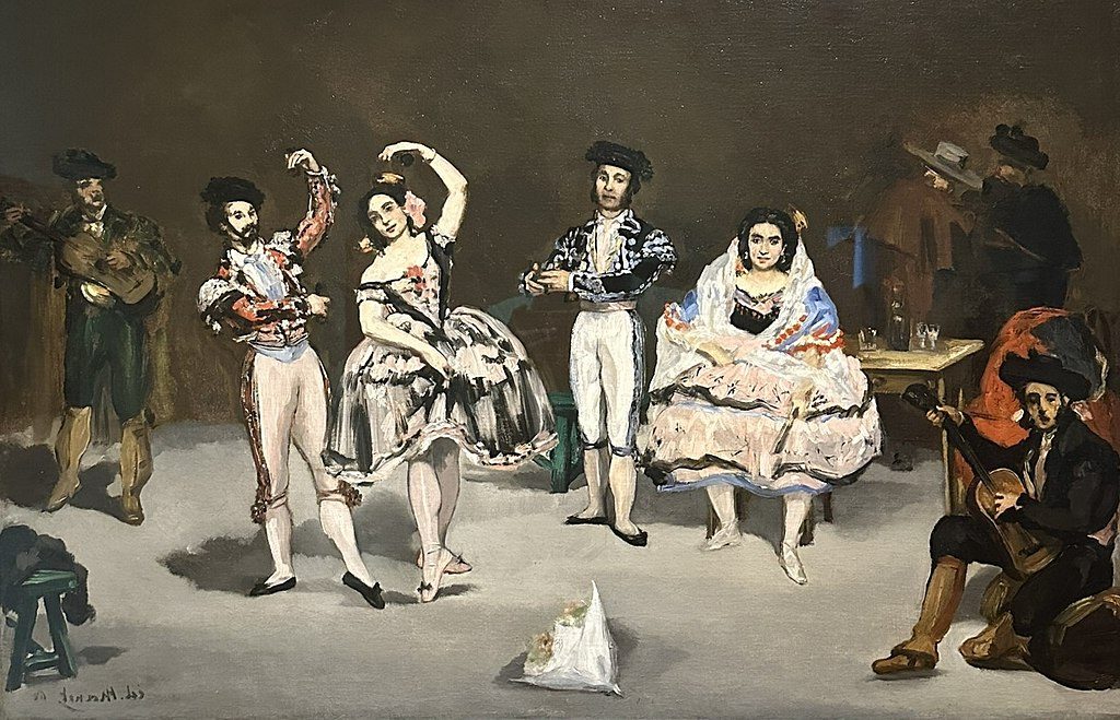 Spanish Ballet by Édouard Manet (1864) reflects the vibrancy and theatricality of Spanish dance and culture