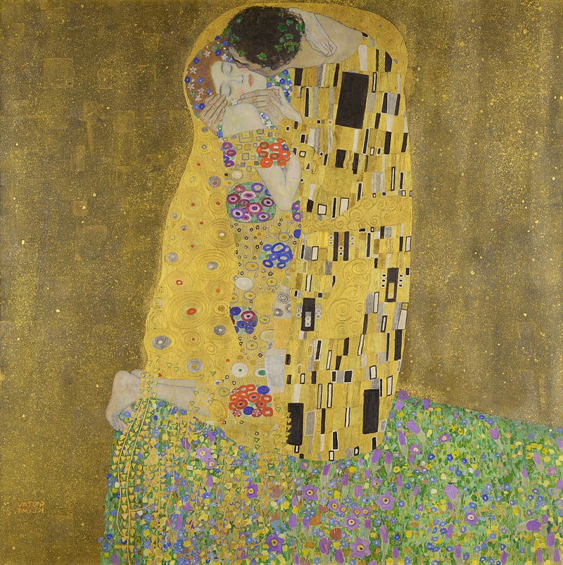 The Kiss (1907–08) by Gustav Klimt embodies the Viennese Secession movement’s fusion of Symbolism and Art Nouveau.