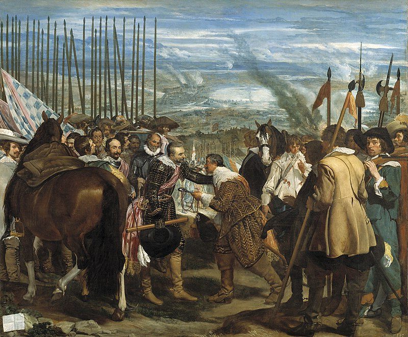 The Surrender of Breda (1634–35) reflects a dignified and humanized portrayal of war and diplomacy.