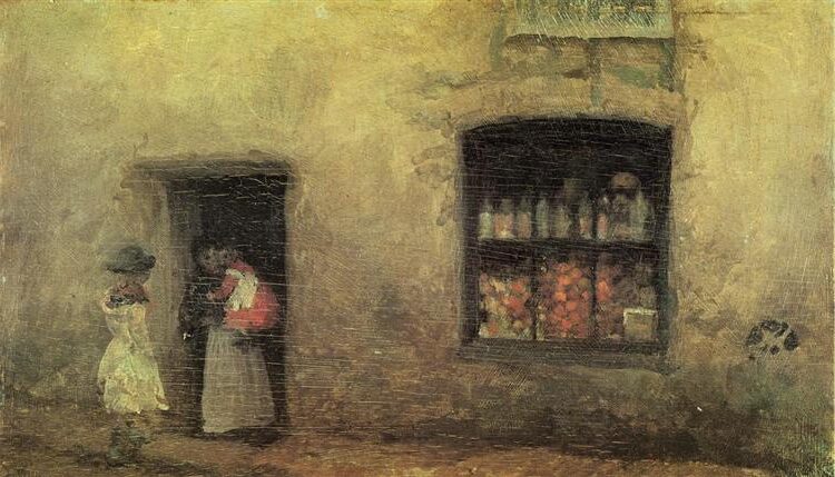 An Orange Note: Sweet Shop, 1884, by James McNeill Whistler reflects his interest in color harmony and atmospheric effects.