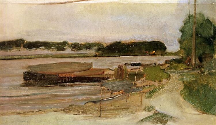 At the Amstel, Sun (1907) by Piet Mondrian captures the effects of light on the Amstel River.