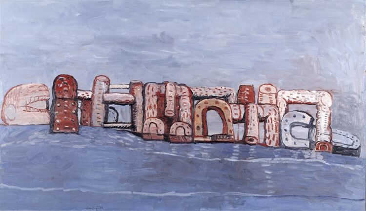 Blue Water, 1976, by Philip Guston  reflects a surreal and introspective journey.
