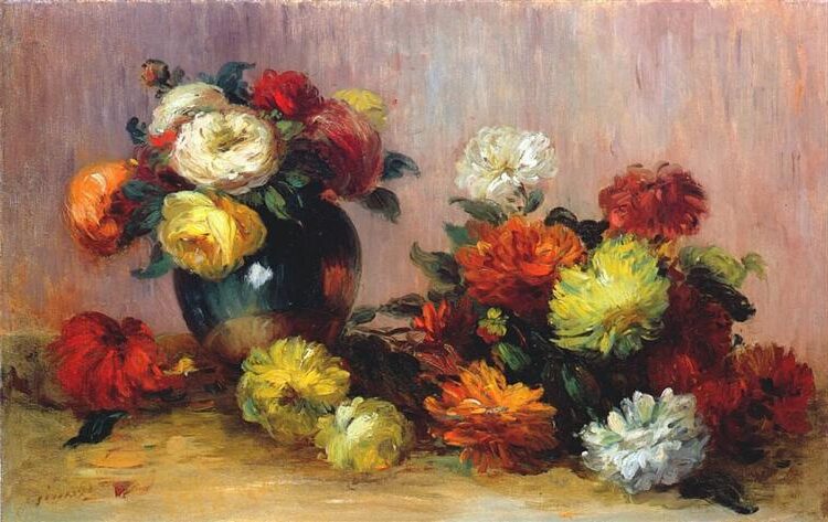 Bouquets of Flowers (c. 1880) reflects Renoir’s mastery of color and light