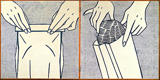 Bread in Bag (1961)  reflects Lichtenstein’s early exploration of consumer culture and mass production.