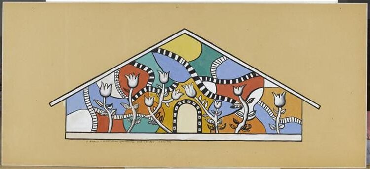 Church Sancellemoz Assy (1947) by Fernand Léger reflects the artist’s integration of modernist aesthetics with religious themes.