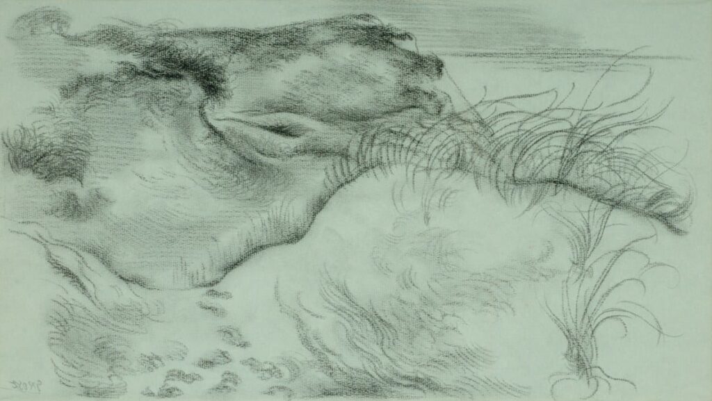 Dunes Cape Cod, 1939, by George Grosz reflects a shift in the artist’s focus after immigrating to the United States.