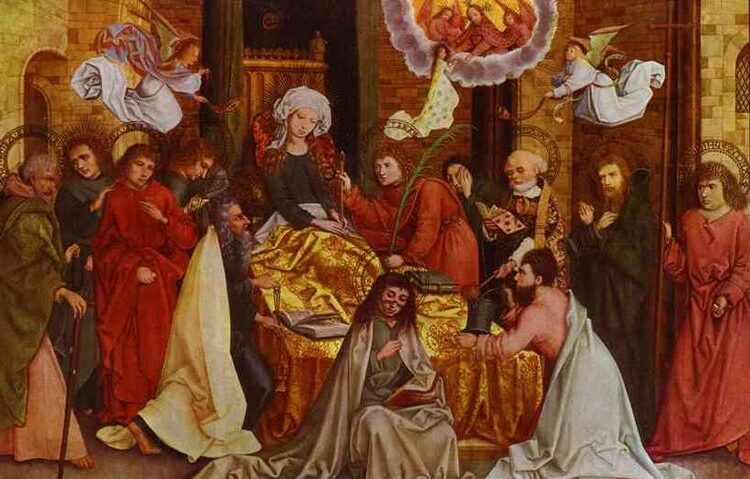 Death of the Virgin by Hans Holbein the Younger reflects themes of mortality and devotion.