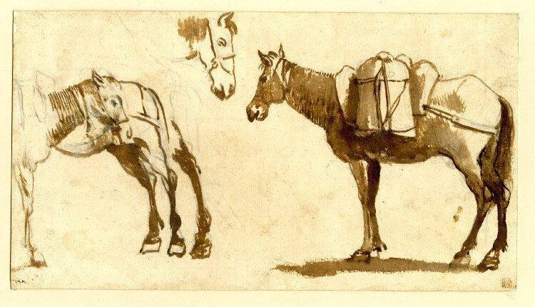 Drawing of Mules, Including One Full Length, 1630–1640 by Claude Lorrain reflects Lorrain’s keen observation of nature and everyday life.