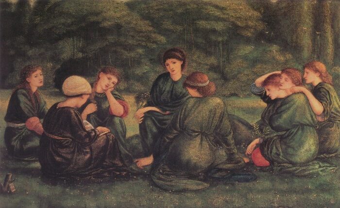 Green Summer by Edward Burne-Jones, 1868 reflects a serene and dreamlike vision of nature.