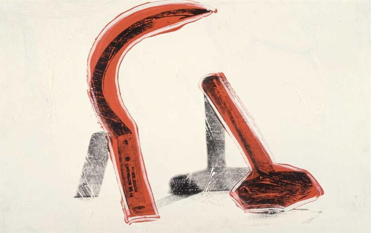 Hammer and Sickle, c.1976–c.1977 reflects Warhol’s fascination with political symbols and their transformation into consumer imagery.