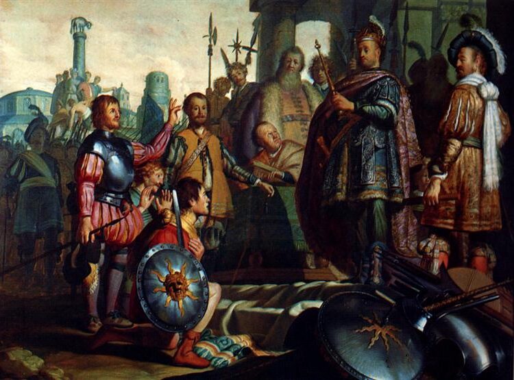 History Painting (1626) reflects the artist’s early engagement with grand historical and biblical themes