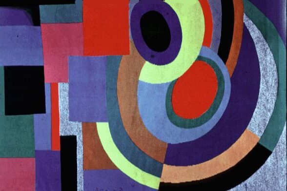 Icarus by Sonia Delaunay reflects her signature use of bold colors and geometric abstraction.