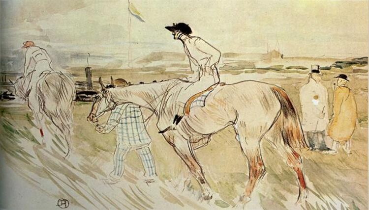 Is it Enough to Want Something Passionately (The Good Jockey), 1895 reflects a dynamic portrayal of determination and ambition