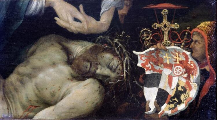 Lamentation of Christ (detail) (c. 1525) by Matthias Grünewald reflects themes of grief and divine sacrifice.
