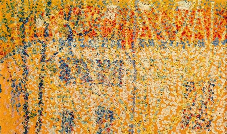 Landscape (1908) by Kazimir Malevich reflects influences from Impressionism and Post-Impressionism.