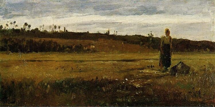 Landscape at Le Varenne Saint Hilaire (c.1865) reflects his transition from the Realist tradition to the emerging Impressionist style.