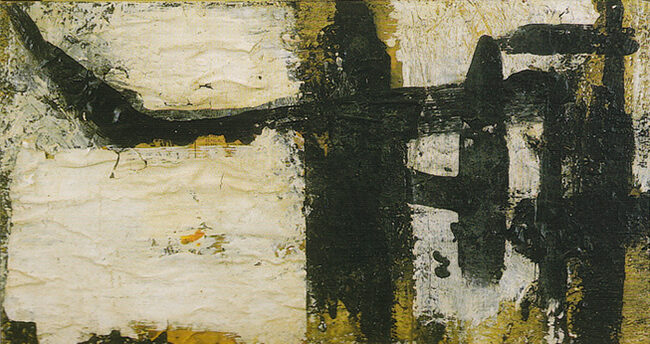 Landscape, 1951, by Cy Twombly  reflects an abstracted vision of nature infused with raw gesture and a primal, emotional energy.