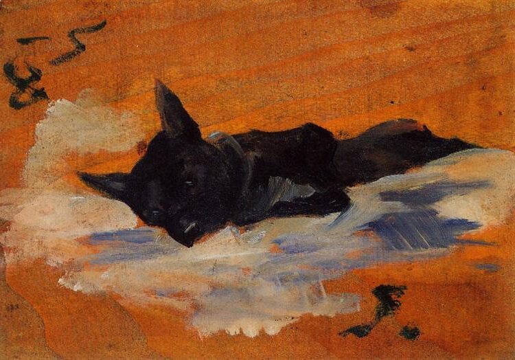Little Dog, 1888 captures a moment of stillness amid Lautrec’s typically dynamic scenes.