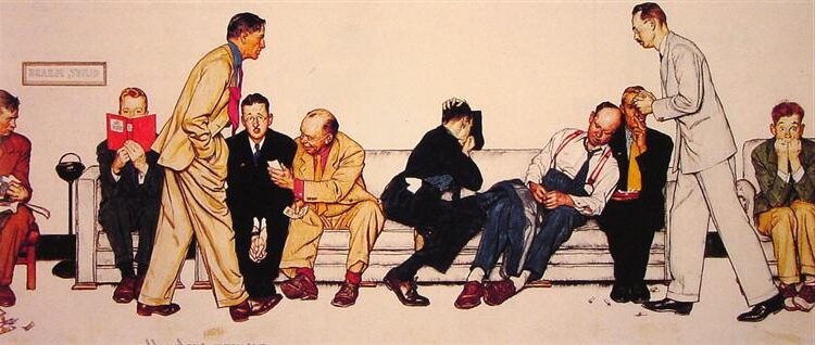Maternity Waiting Room by Norman Rockwell, 1946