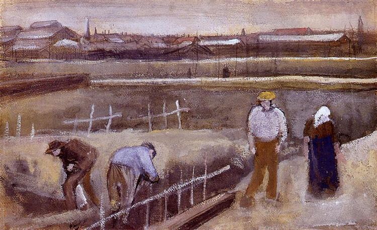 Meadows near Rijswijk (1882) reflects Van Gogh’s early exploration of landscape and light.