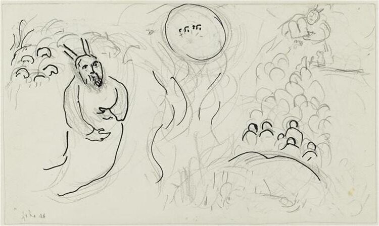 Moses with the Burning Bush, c.1963 reflects Chagall’s deep engagement with biblical themes.