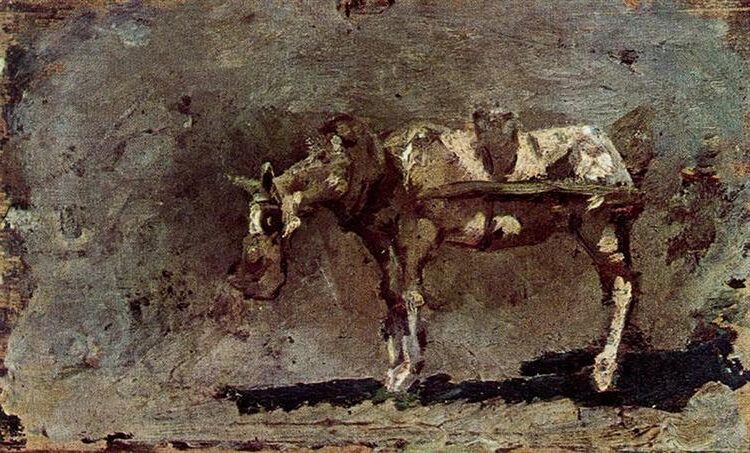 Mule (1898–1899) by Pablo Picasso showcasing his academic realism before his later stylistic evolutions.