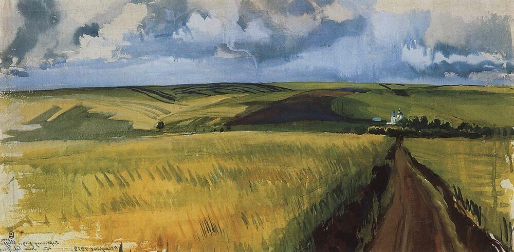 Fields. Neskuchnoye. (1912) by Zinaida Serebriakova