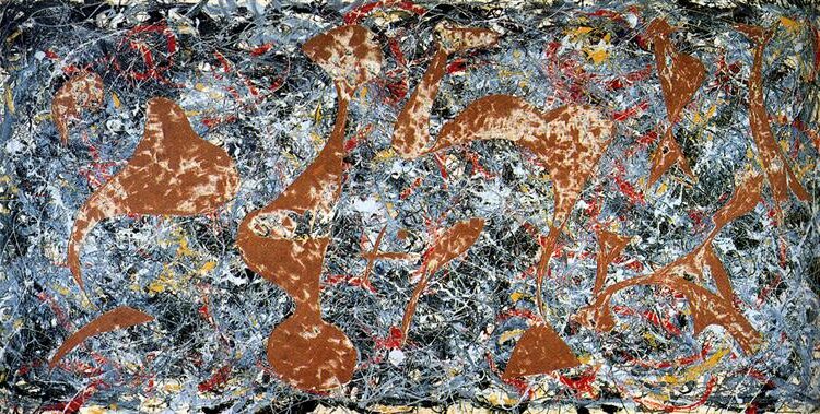 Number 7 (Out of the Web), 1949 by Jackson Pollock showcases a dynamic interplay of layered paint and movement.