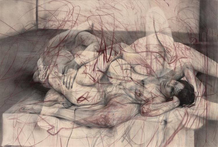 One out of Two (2016) reflects the artist's exploration of the human form and the complexity of identity